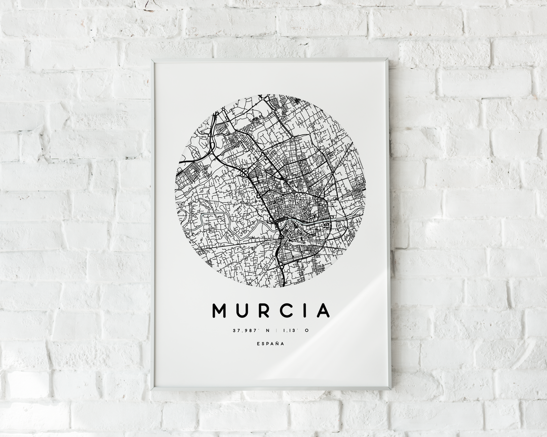 MAPA DECORATIVO REDONDO DE LA CIUDAD DE MURCIA