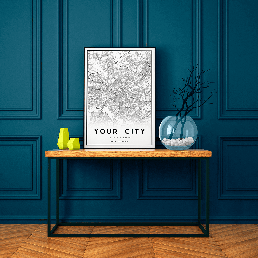 Cuadros & posters de mapas de ciudad personalizados