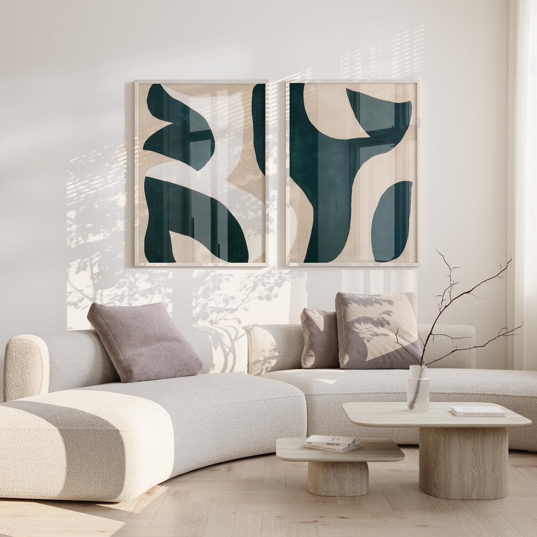 CUADRO ABSTRACTO VERDE BEIGE II