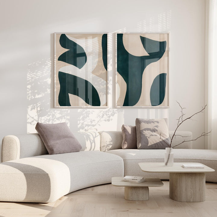 CUADRO ABSTRACTO VERDE BEIGE II