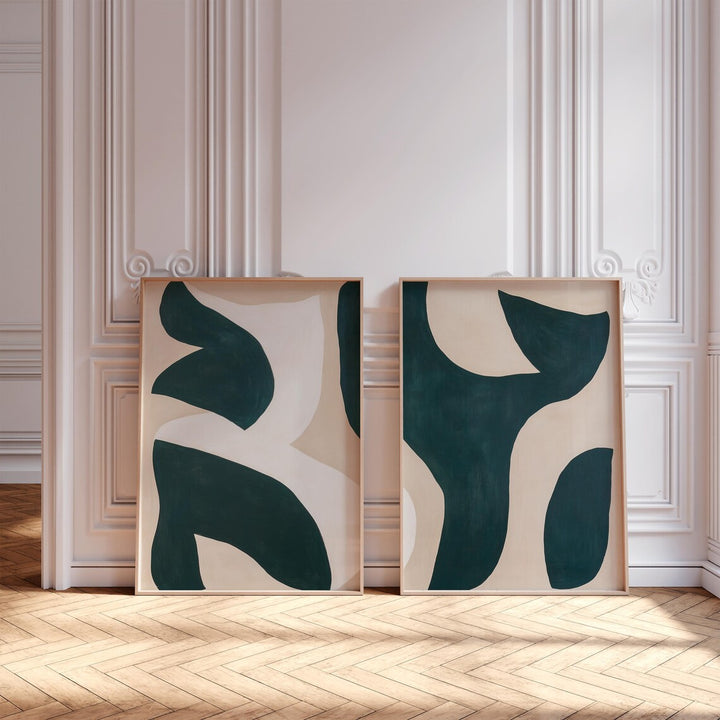 CUADRO ABSTRACTO VERDE BEIGE II