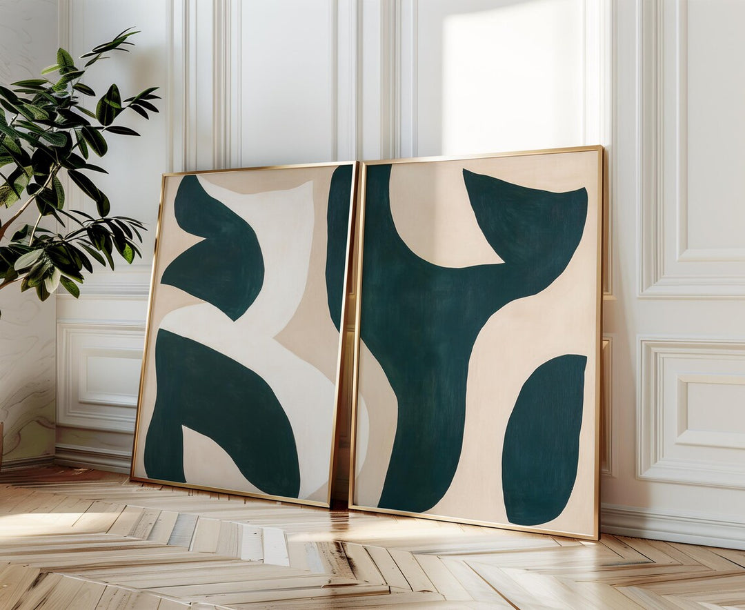 CUADRO ABSTRACTO VERDE BEIGE II