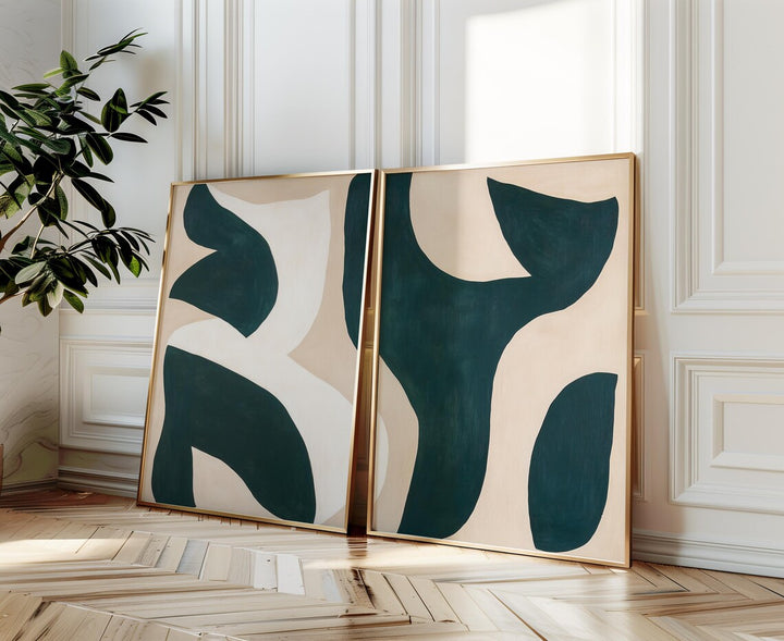 CUADRO ABSTRACTO VERDE BEIGE II