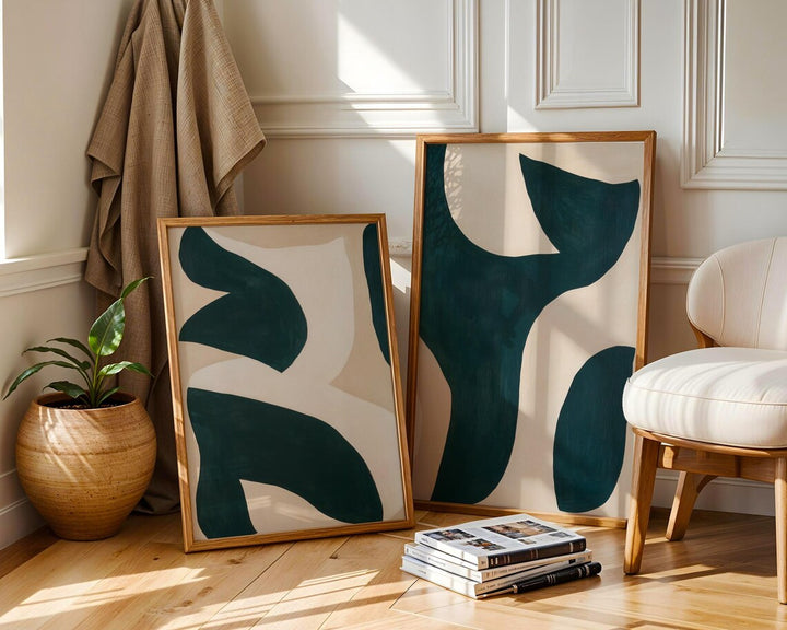 CUADRO ABSTRACTO VERDE BEIGE II