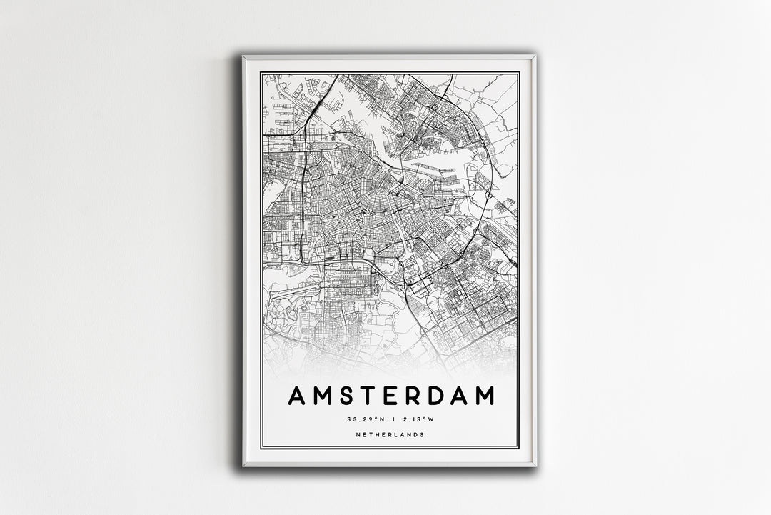 Poster del mapa de mi ciudad personalizado hecho a mano